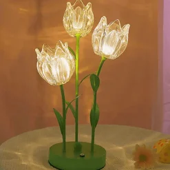 Blumen-LED-Nachtlampe – dekoratives Nachttischlicht