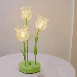 Blumen-LED-Nachtlampe – dekoratives Nachttischlicht