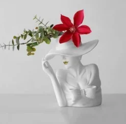 Blumentopf - Hübsche Frau Pflanzgefäß Statue