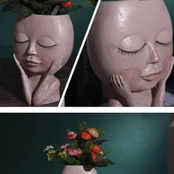 Blumentopf mit nordischem Peace-Design für Damen