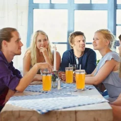 Boba Smoothie Cup - Glas mit Bambusdeckel und Edelstahl-Strohhalm