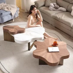 Bohemian Coffee Table - Nature-Inspired Wooden Design