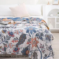 Bohemian-Überwurfdecke aus Baumwolle – Leichter Sommer-Sofa-Bettbezug