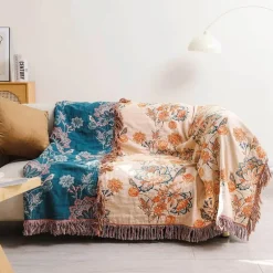 Bohemian-Überwurfdecke aus Baumwolle – Leichter Sommer-Sofa-Bettbezug