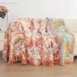 Bohemian-Überwurfdecke aus Baumwolle – Leichter Sommer-Sofa-Bettbezug