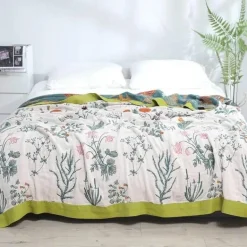 Boho Baumwoll-Überwurfdecke - Leichte dekorative Gazedecke