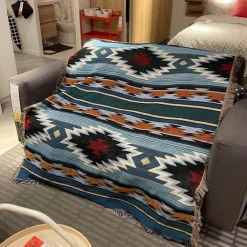 Boho Nordische Überwurfdecke - Gemütliche dekorative Strickdecke