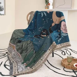 Boho Schlangenmuster Sofadecke - Gobelin Dekor Bezug