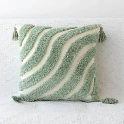 Boho Tufted Kissenbezug - Geometrischer Kissenbezug aus Baumwolle