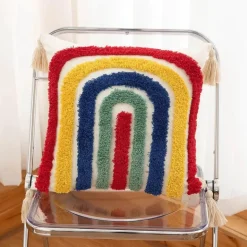 Boho Tufted Kissenbezug - Geometrischer Kissenbezug aus Baumwolle