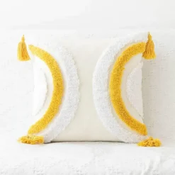 Boho Tufted Kissenbezug - Geometrischer Kissenbezug aus Baumwolle