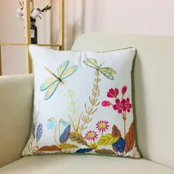 Boho Vintage Lendenkissenbezug - Besticktes Quastendesign