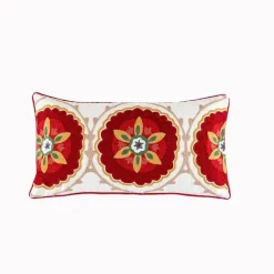 Boho Vintage Lendenkissenbezug - Besticktes Quastendesign