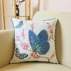 Boho Vintage Lendenkissenbezug - Besticktes Quastendesign