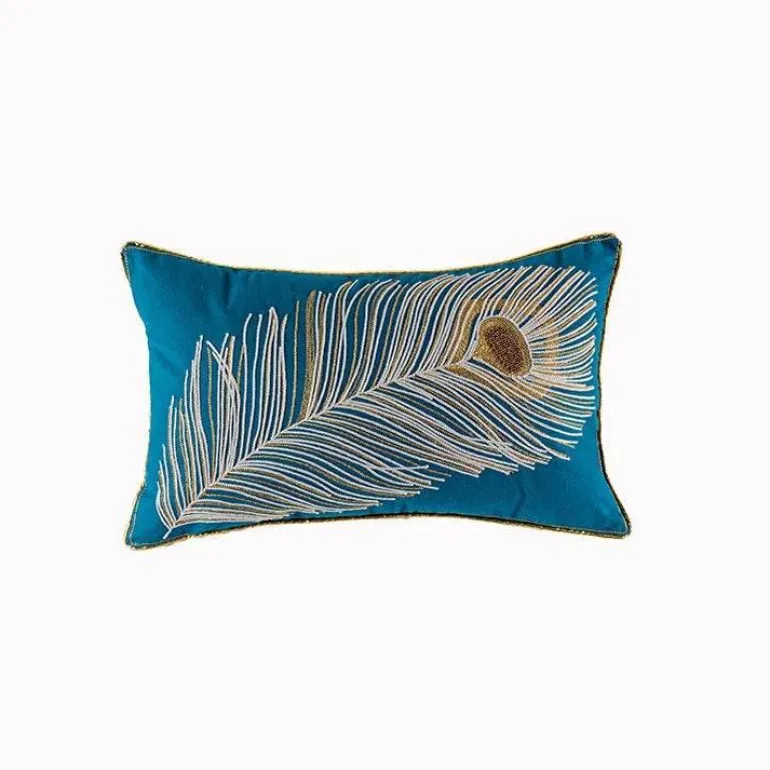 Boho Vintage Lendenkissenbezug - Besticktes Quastendesign