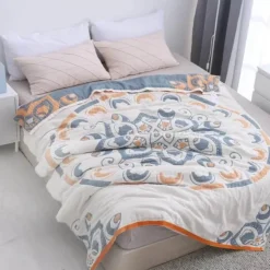 Boho-Überwurfdecke aus Baumwolle – weiche Sommerdecke für Betten