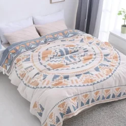 Boho-Überwurfdecke aus Baumwolle – weiche Sommerdecke für Betten