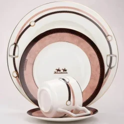 Bone China Geschirrset - Edles Tafelgeschirr mit Tellern und Tassen