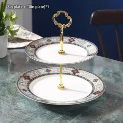 Bone China Obstteller Set - Eleganter Kuchenständer Buffet Geschirr Tablett
