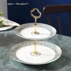 Bone China Obstteller Set - Eleganter Kuchenständer Buffet Geschirr Tablett
