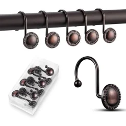 Bronze Shower Curtain Hooks - Decorative Bathroom Accessories