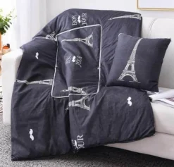 Bunte Cartoon-Kissendecke - 2-in-1-Plüschüberwurf