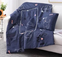 Bunte Cartoon-Kissendecke - 2-in-1-Plüschüberwurf
