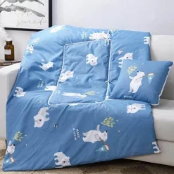 Bunte Cartoon-Kissendecke - 2-in-1-Plüschüberwurf