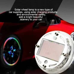 Bunte LED Solar Reifenkappenleuchten - Helles Autozubehör