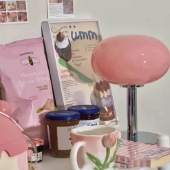 Bunte Macaron-Glas-Tischlampe – dekorative Akzentbeleuchtung