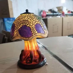 Bunte Pilz-Harzlampe - Einzigartiges Wohndekorlicht