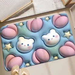 Bunte, rutschfeste, wasserabsorbierende Matte – lustiges Cartoon-Design