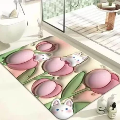 Bunte, rutschfeste, wasserabsorbierende Matte – lustiges Cartoon-Design