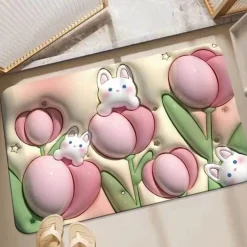 Bunte, rutschfeste, wasserabsorbierende Matte – lustiges Cartoon-Design