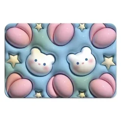 Bunte, rutschfeste, wasserabsorbierende Matte – lustiges Cartoon-Design