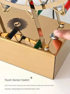 Bunte Tischlampe mit rotierendem Rad – stilvolles LED-Akzentlicht