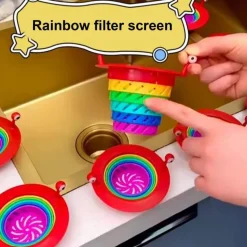 Bunter, faltbarer Abflusssiebkorb – Kleines Monster-Design