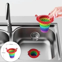Bunter, faltbarer Abflusssiebkorb – Kleines Monster-Design