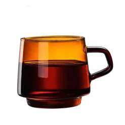 Bunter, hitzebeständiger Kaffeebecher aus Glas – langlebige Tasse für Tee, Saft, Milch