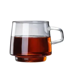 Bunter, hitzebeständiger Kaffeebecher aus Glas – langlebige Tasse für Tee, Saft, Milch