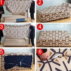 Bunter rutschfester Sofabezug – moderner Möbelschutz