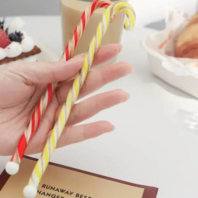 Bunter Weihnachtslöffel mit langem Griff – Kreativer Rührstab aus Glas für Saft, Kaffee und Kuchen