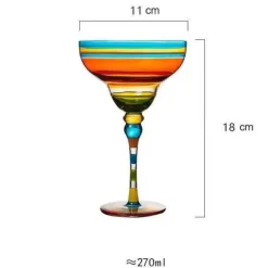 Buntes handgefertigtes Margarita-Gläser-Set – einzigartiges Trinkgeschirr für die Hausbar und Hochzeiten