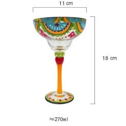 Buntes handgefertigtes Margarita-Gläser-Set – einzigartiges Trinkgeschirr für die Hausbar und Hochzeiten