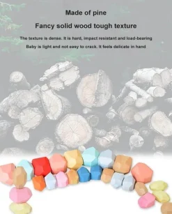 Buntes Stapelspiel aus Holz – Intelligentes Spielset für Kinder