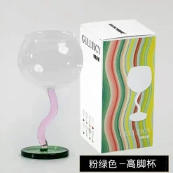 Buntes Weinglas mit gedrehtem Stiel – 300 ml Kelch