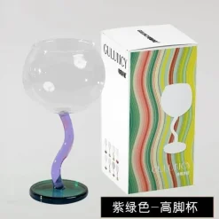 Buntes Weinglas mit gedrehtem Stiel – 300 ml Kelch