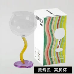 Buntes Weinglas mit gedrehtem Stiel – 300 ml Kelch