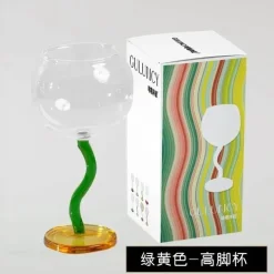 Buntes Weinglas mit gedrehtem Stiel – 300 ml Kelch