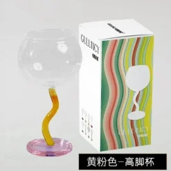 Buntes Weinglas mit gedrehtem Stiel – 300 ml Kelch